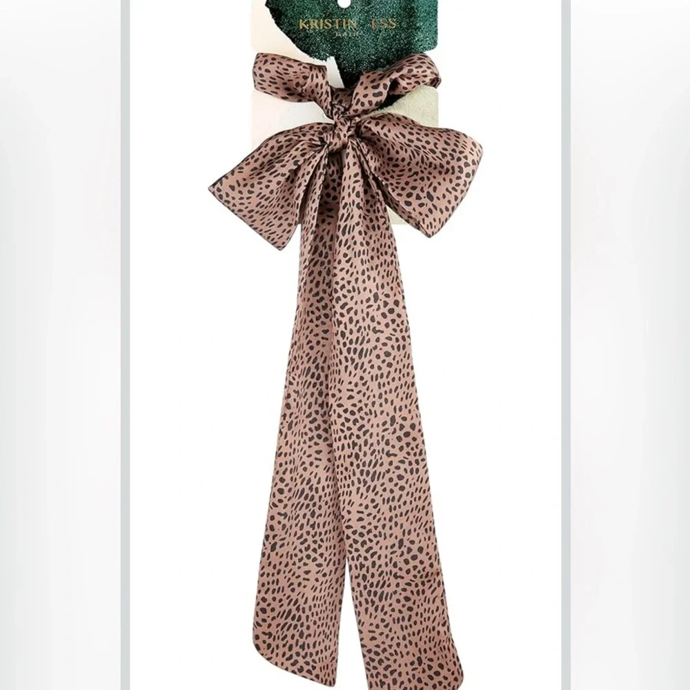 Kristin Ess Leopard Print Hair Scrunchie+Scarf Set NEW 🏷️